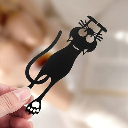 1-5Pcs Acrylic Hollowed-Out Bookmarks, Creative Hollowed-Out Black Kitten Hanging Bookmarks, Perfect Gifts for Reading Lovers