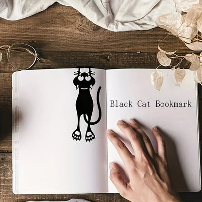 1-5Pcs Acrylic Hollowed-Out Bookmarks, Creative Hollowed-Out Black Kitten Hanging Bookmarks, Perfect Gifts for Reading Lovers