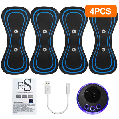 EMS Mini Neck Massager Portable Electric Pulse Cervical Massage Patch 8 Modes 19 Levels Muscle Stimulator Relax Pain Relief Tool