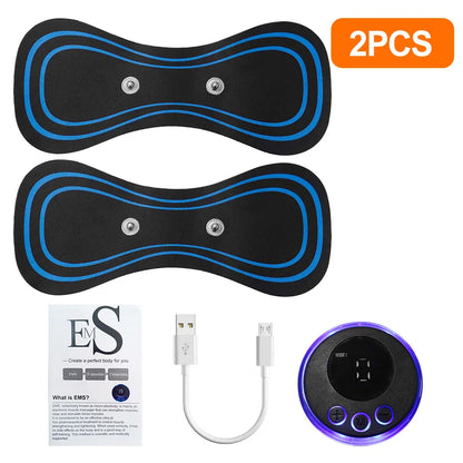 EMS Mini Neck Massager Portable Electric Pulse Cervical Massage Patch 8 Modes 19 Levels Muscle Stimulator Relax Pain Relief Tool